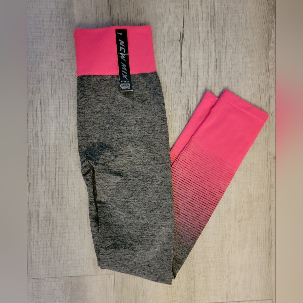 New Mix Kids Gray and Pink Leggings